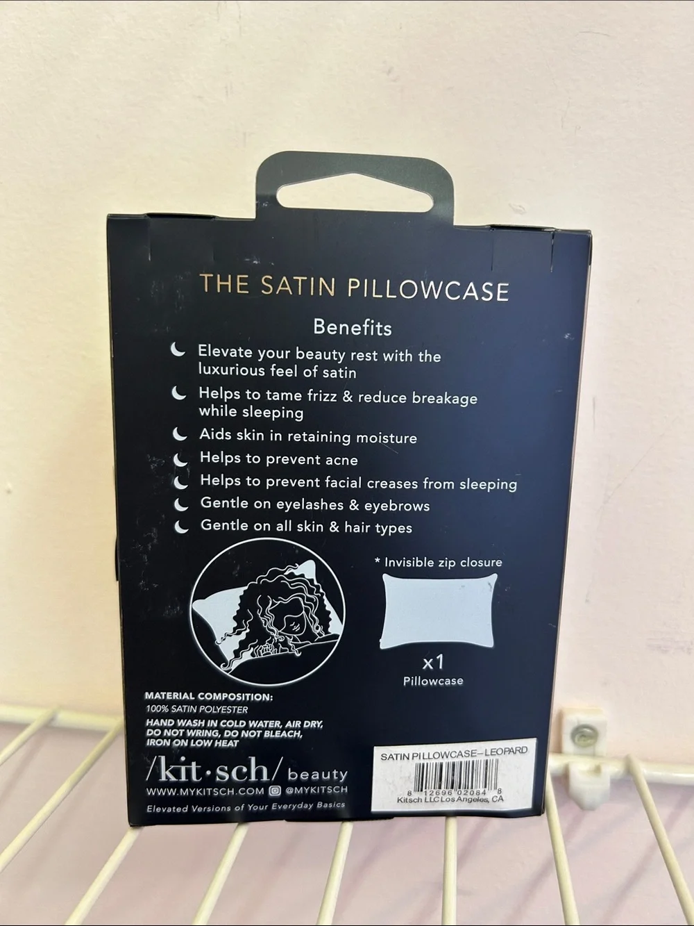 Kitsch Satin Pillowcase in Cream and Tan Leopard Print
